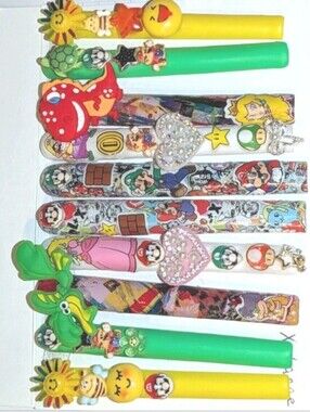 Hand CRAFTED 6XL Super Mario Inspired Press-On Nail Stickers Sz XL